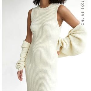 Brand new with tags Oak + Fort cream sweater dress